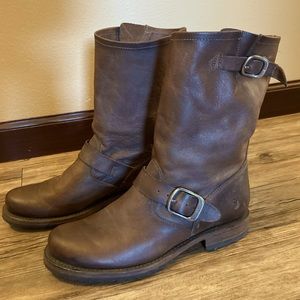 Frye Veronica Brown Leather Boots Size 8